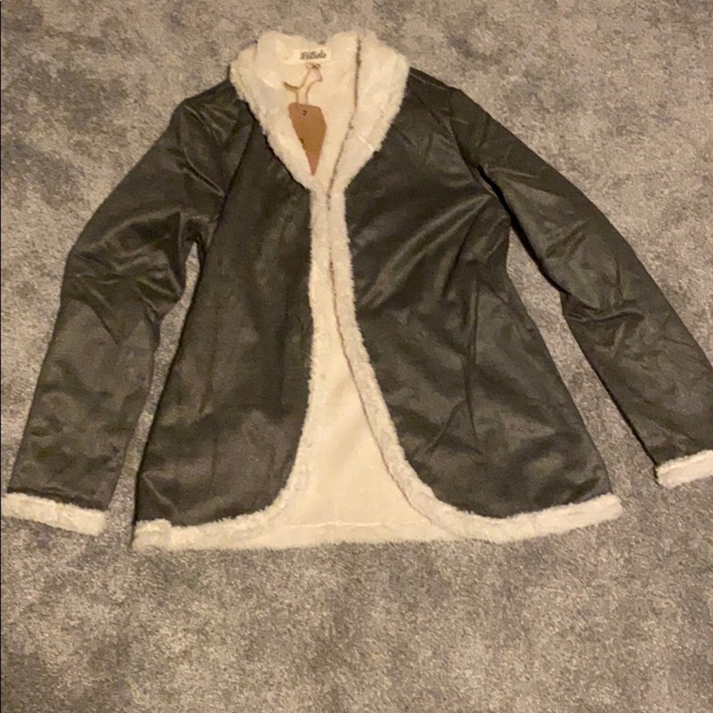 Listicle Sherpa Suede Cardigan